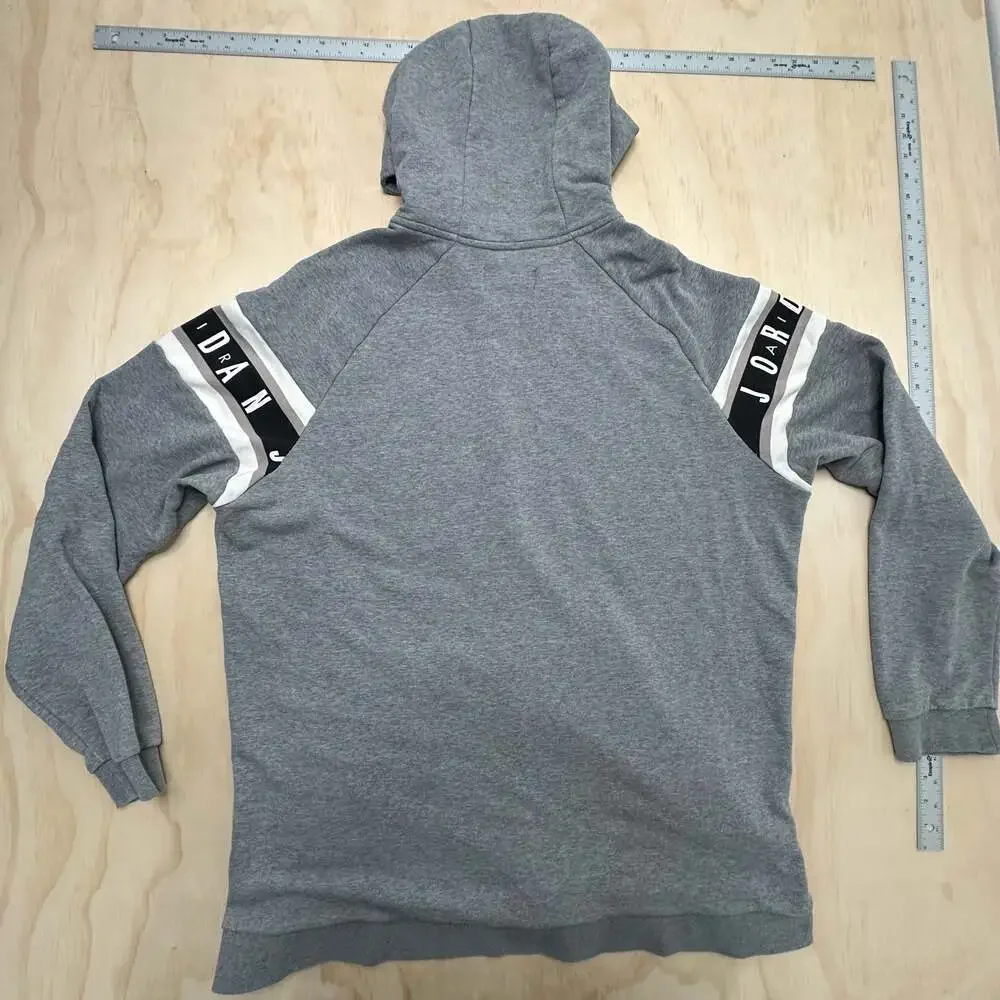 Jordan Jumpman Air Full-Zip Gray Hoodie with Sleeve Branding